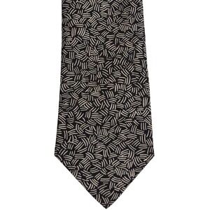Lorenzo Selini Tie Men's‎ Black White Abstract Pattern Necktie Made in USA